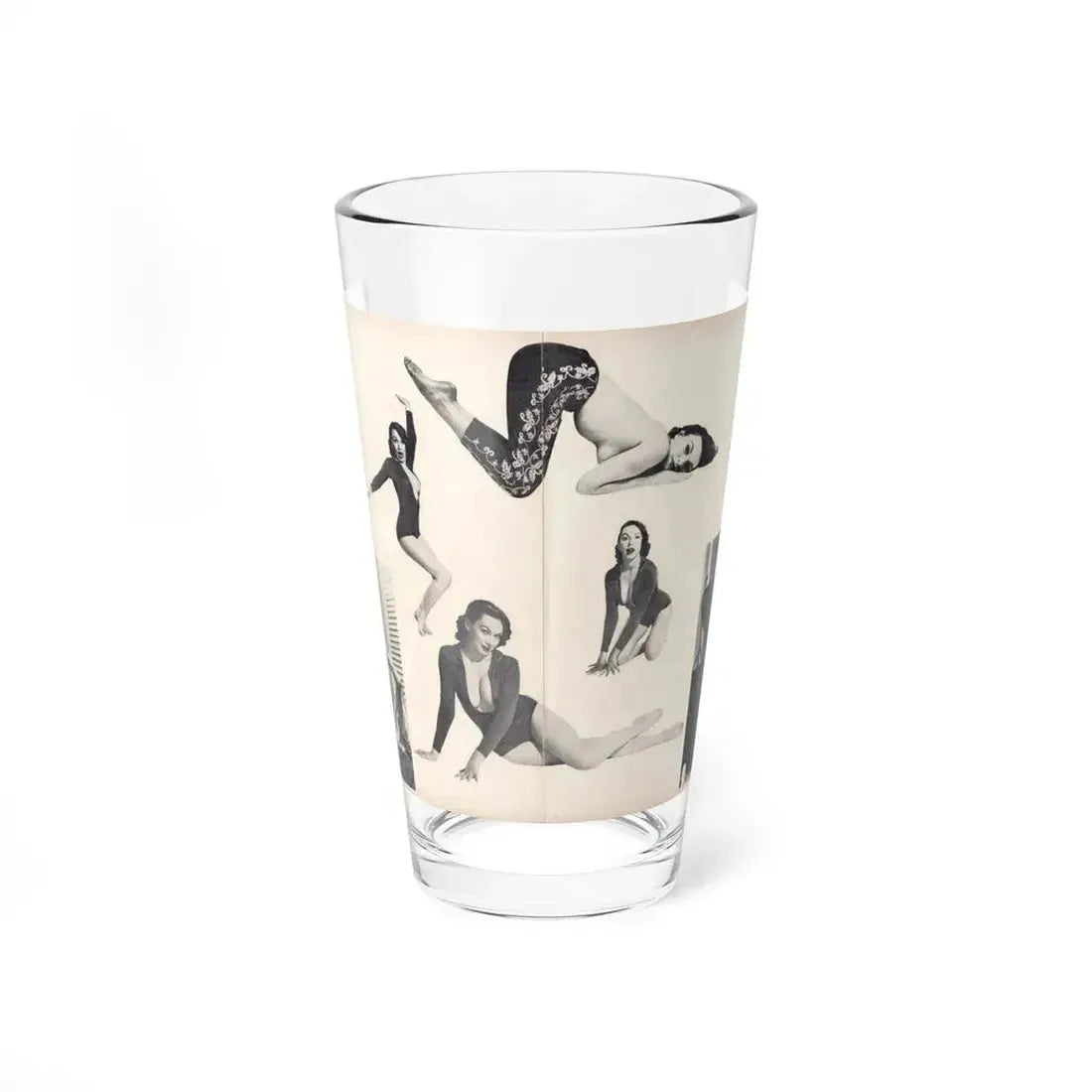 Dawn Richard #50 - Pages 24 & 25 Including Pages 4 & 5 of 7 with, 8 B&W Photos from Moulin Rogue Mag. Jan. '59 (Vintage Female Icon) Pint Glass 16oz 16oz - Go Mug Yourself