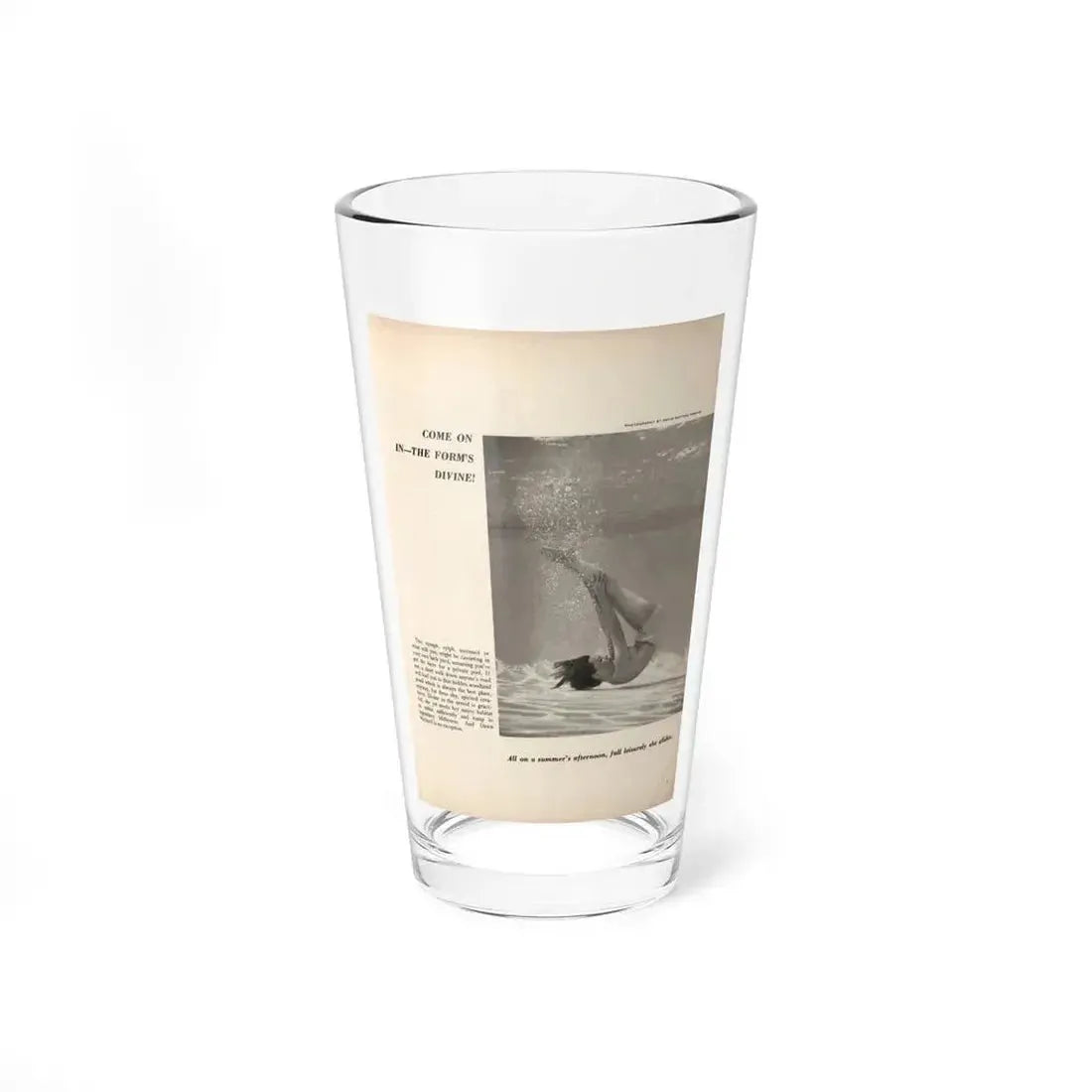Dawn Richard #67 - Pages 9 Including 1 Page & 1 B&W Photo with Article & Caption from DUDE Mag. '57 (Vintage Female Icon) Pint Glass 16oz 16oz - Go Mug Yourself