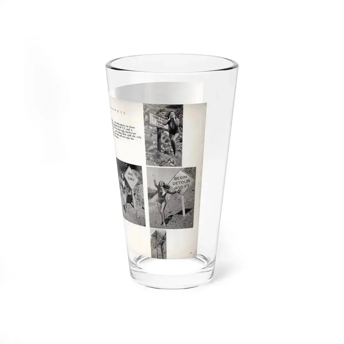 Dawn Richard #70 - Pages 66 & 67 Including 2 Pages & 7 B&W Photos with Caption from DUDE Mag. '57 1 (Vintage Female Icon) Pint Glass 16oz - Go Mug Yourself