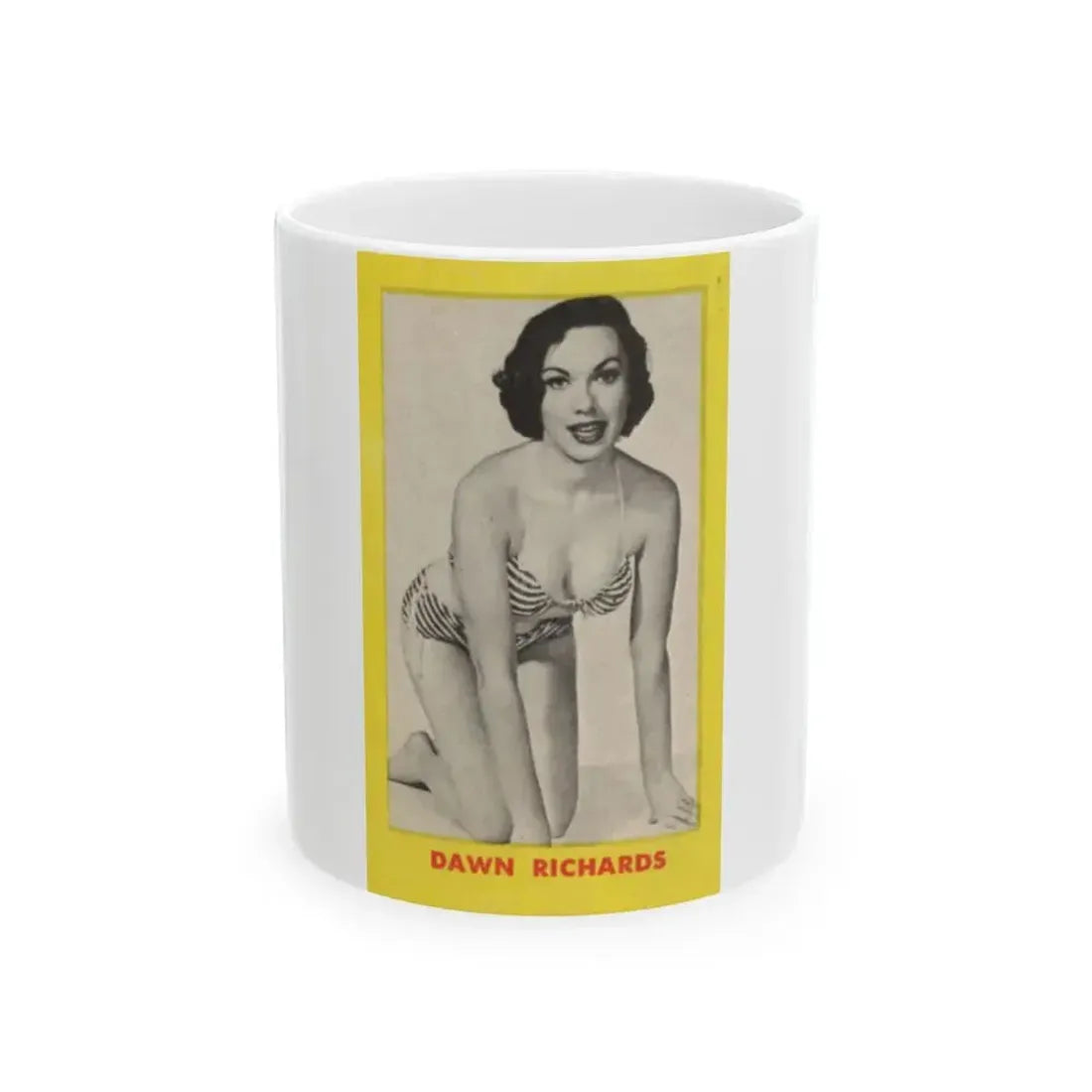 Dawn Richard #80 - Dawn on back of PICTURE SCOPE Digest Mag. May '57 1 (Vintage Female Icon) White Coffee Mug 11oz - Go Mug Yourself