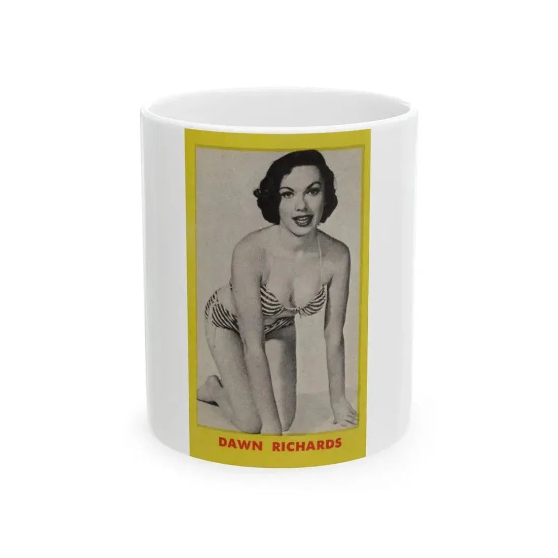 Dawn Richard #80 - Dawn on back of PICTURE SCOPE Digest Mag. May '57 (Vintage Female Icon) White Coffee Mug 11oz - Go Mug Yourself