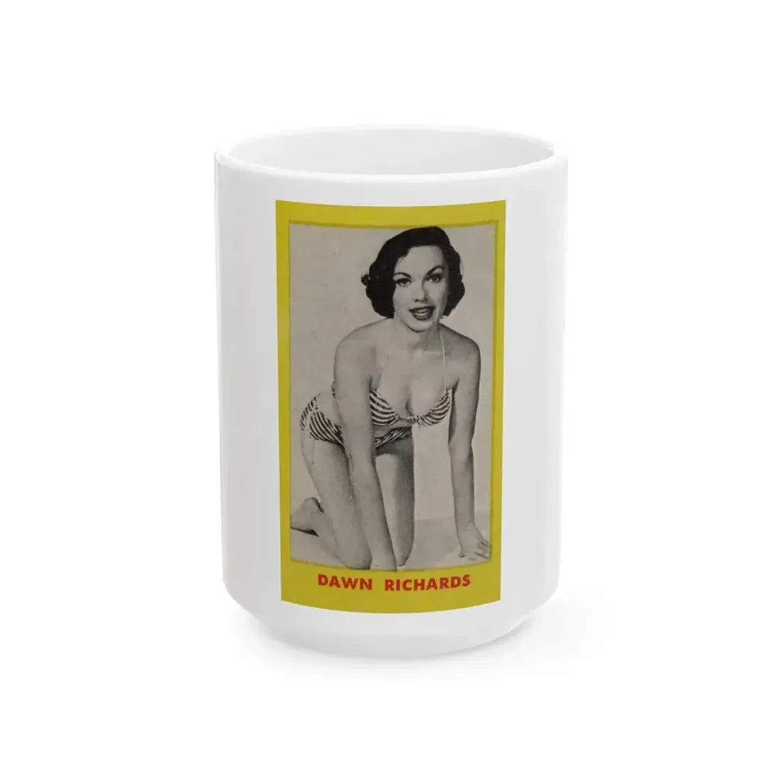 Dawn Richard #80 - Dawn on back of PICTURE SCOPE Digest Mag. May '57 (Vintage Female Icon) White Coffee Mug 15oz - Go Mug Yourself