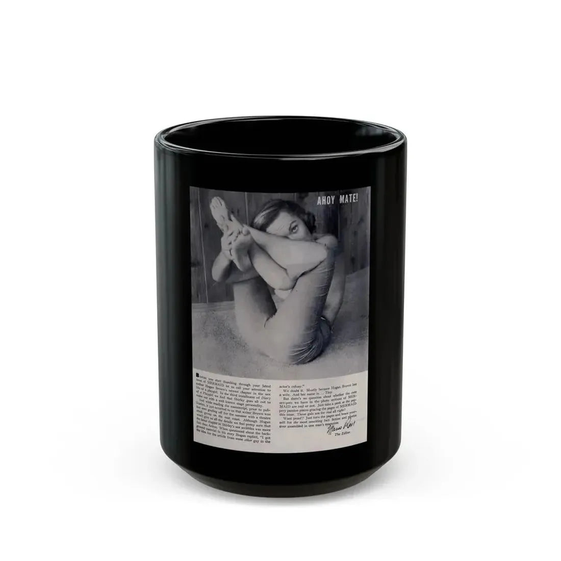 Dawn Richard #83 - Dawn on inside cover here also back with, 5 Page Spread from Mermaid Mag. Vol. 1 No. 3 '58 (Vintage Female Icon) Black Coffee Mug 15oz - Go Mug Yourself