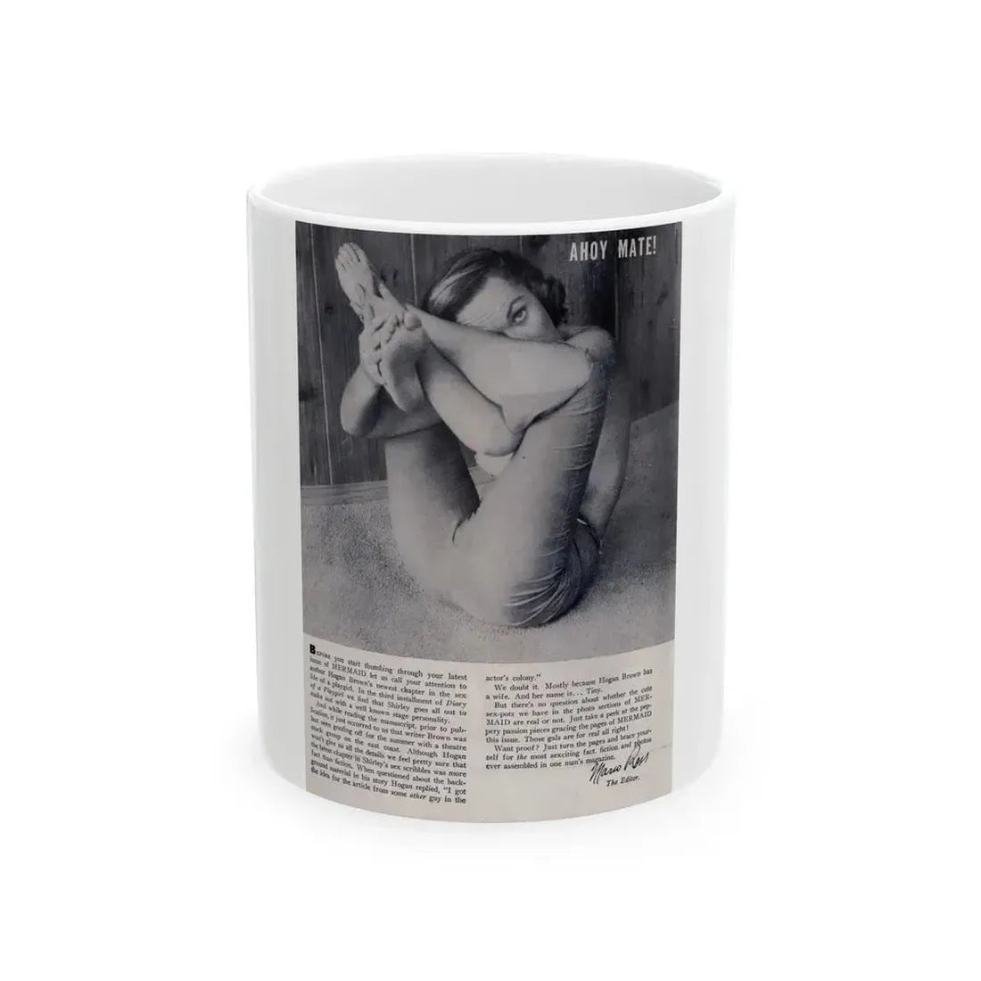 Dawn Richard #83 - Dawn on inside cover here also back with, 5 Page Spread from Mermaid Mag. Vol. 1 No. 3 '58 (Vintage Female Icon) White Coffee Mug 11oz - Go Mug Yourself