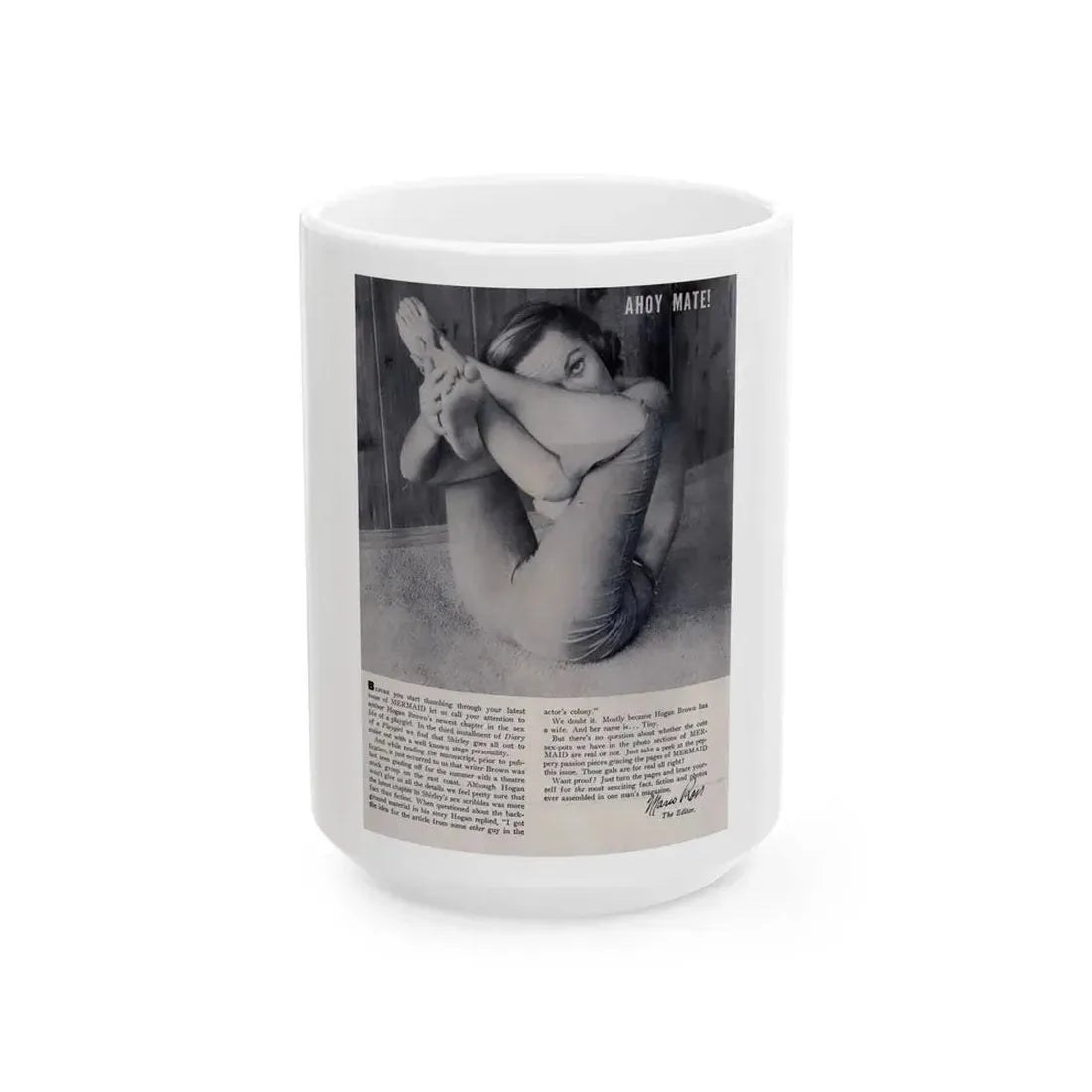 Dawn Richard #83 - Dawn on inside cover here also back with, 5 Page Spread from Mermaid Mag. Vol. 1 No. 3 '58 (Vintage Female Icon) White Coffee Mug 15oz - Go Mug Yourself