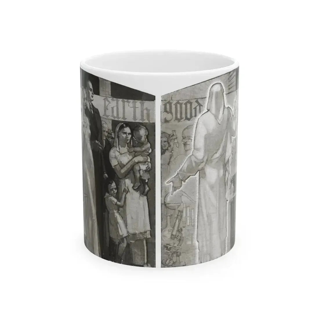 Dawns on Our World at the Crossroads, Cosmopolitan, January 1934 - White Coffee Mug 11oz - Go Mug Yourself