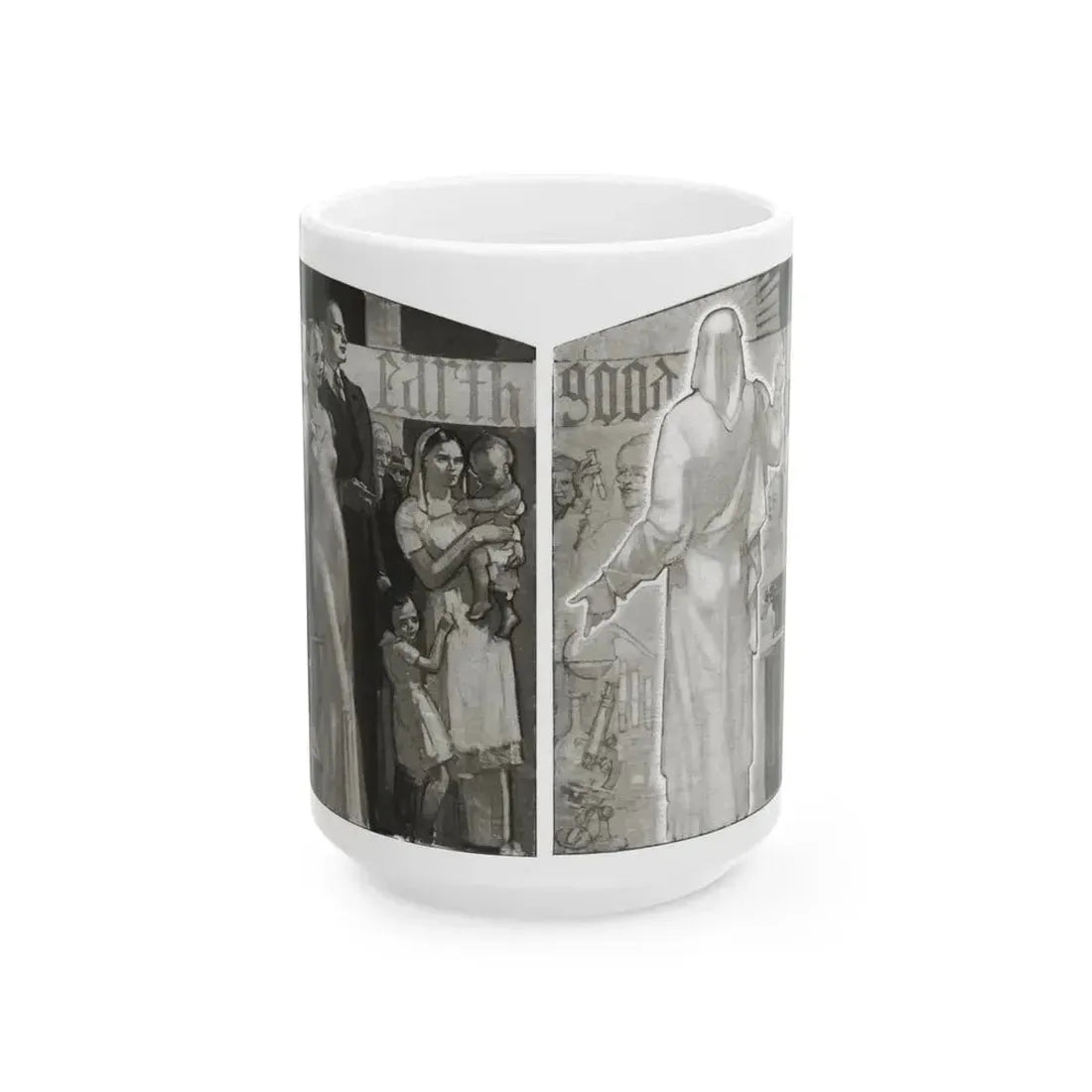 Dawns on Our World at the Crossroads, Cosmopolitan, January 1934 - White Coffee Mug 15oz - Go Mug Yourself