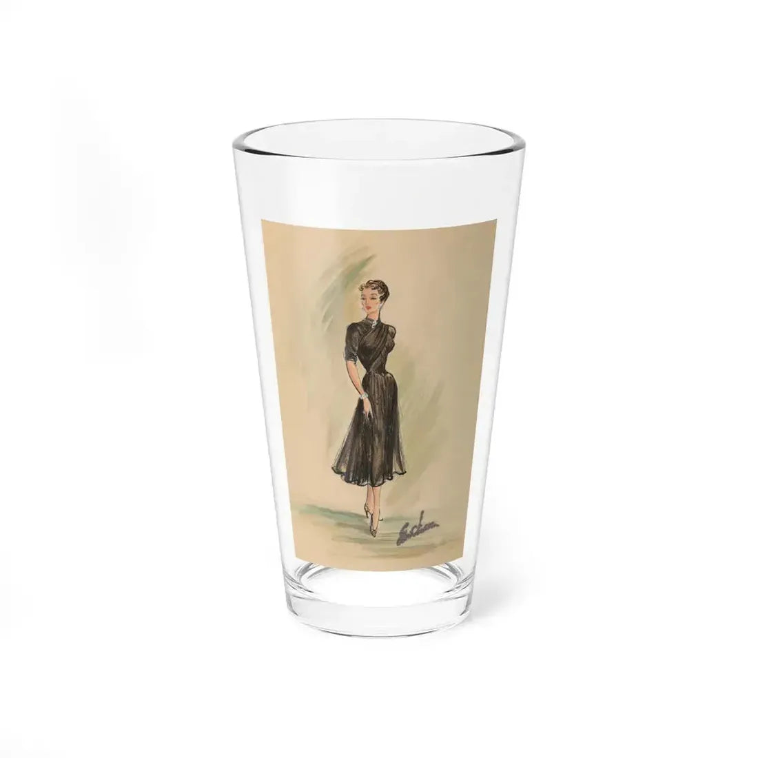 Day and Evening costume designs (1) - Pint Glass 16oz 16oz - Go Mug Yourself
