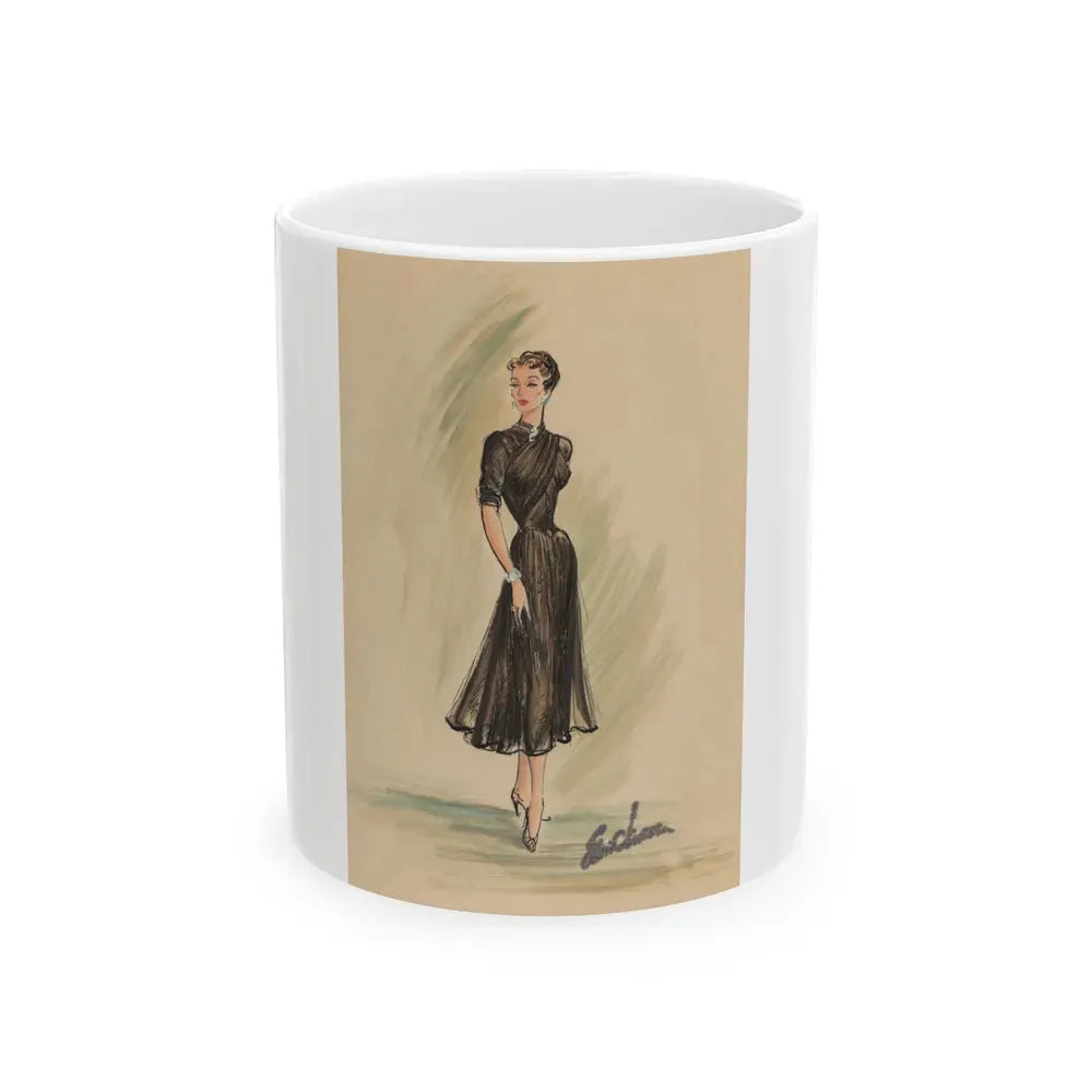 Day and Evening costume designs (1) - White Coffee Mug 11oz - Go Mug Yourself