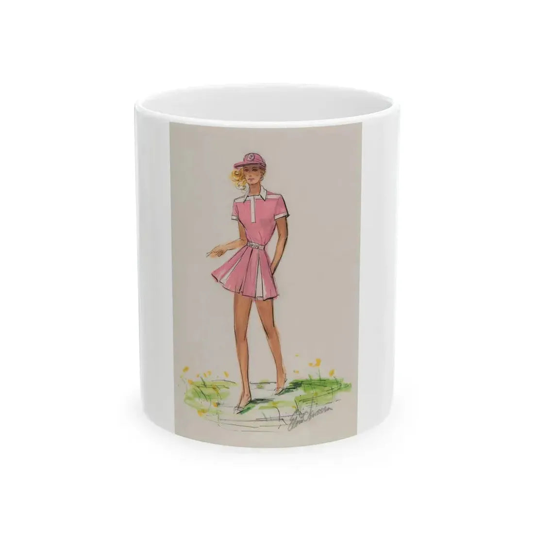 Day and Evening costume designs (2) - White Coffee Mug 11oz - Go Mug Yourself