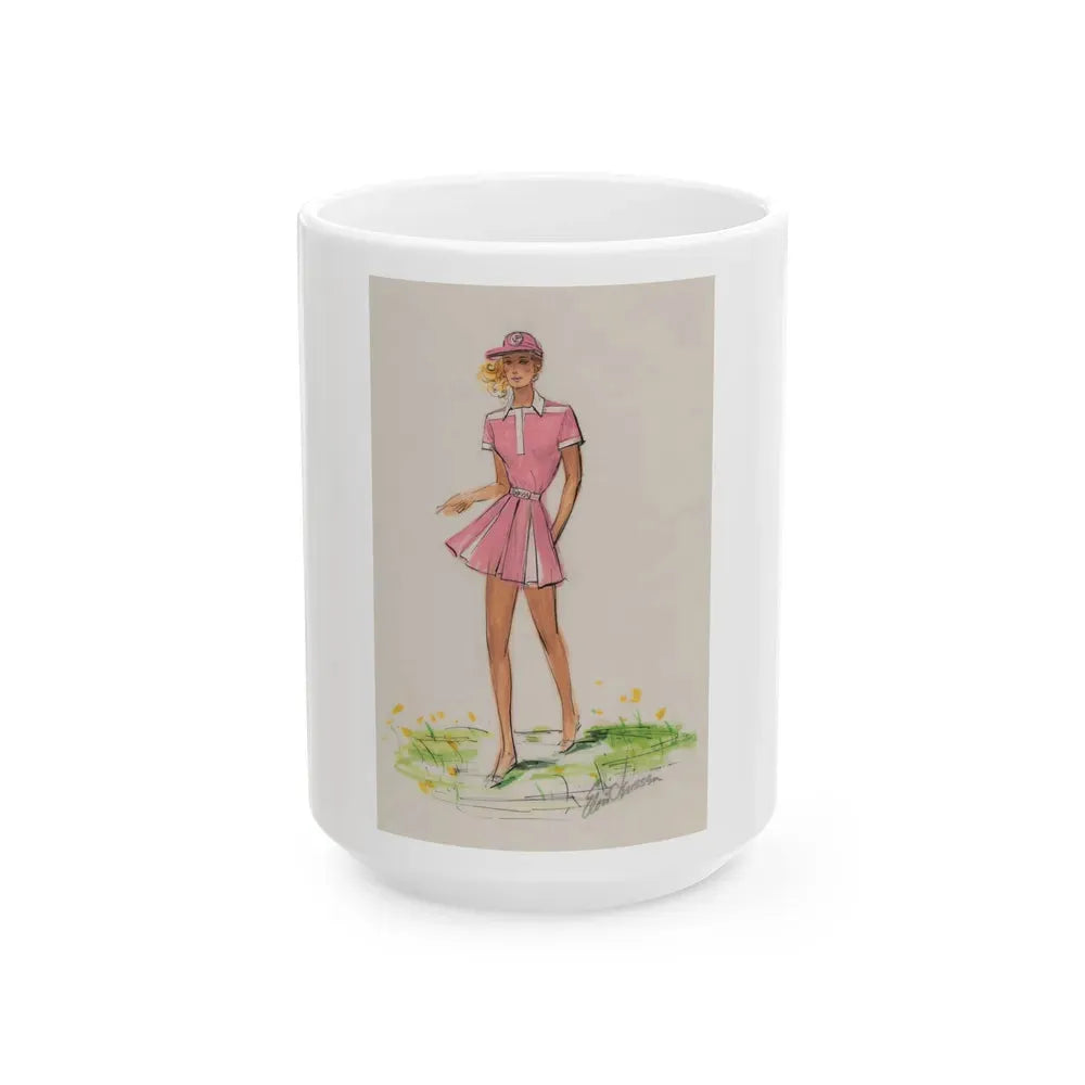 Day and Evening costume designs (2) - White Coffee Mug 15oz - Go Mug Yourself