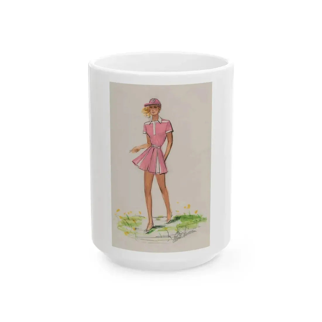 Day and Evening costume designs (2) - White Coffee Mug 15oz - Go Mug Yourself