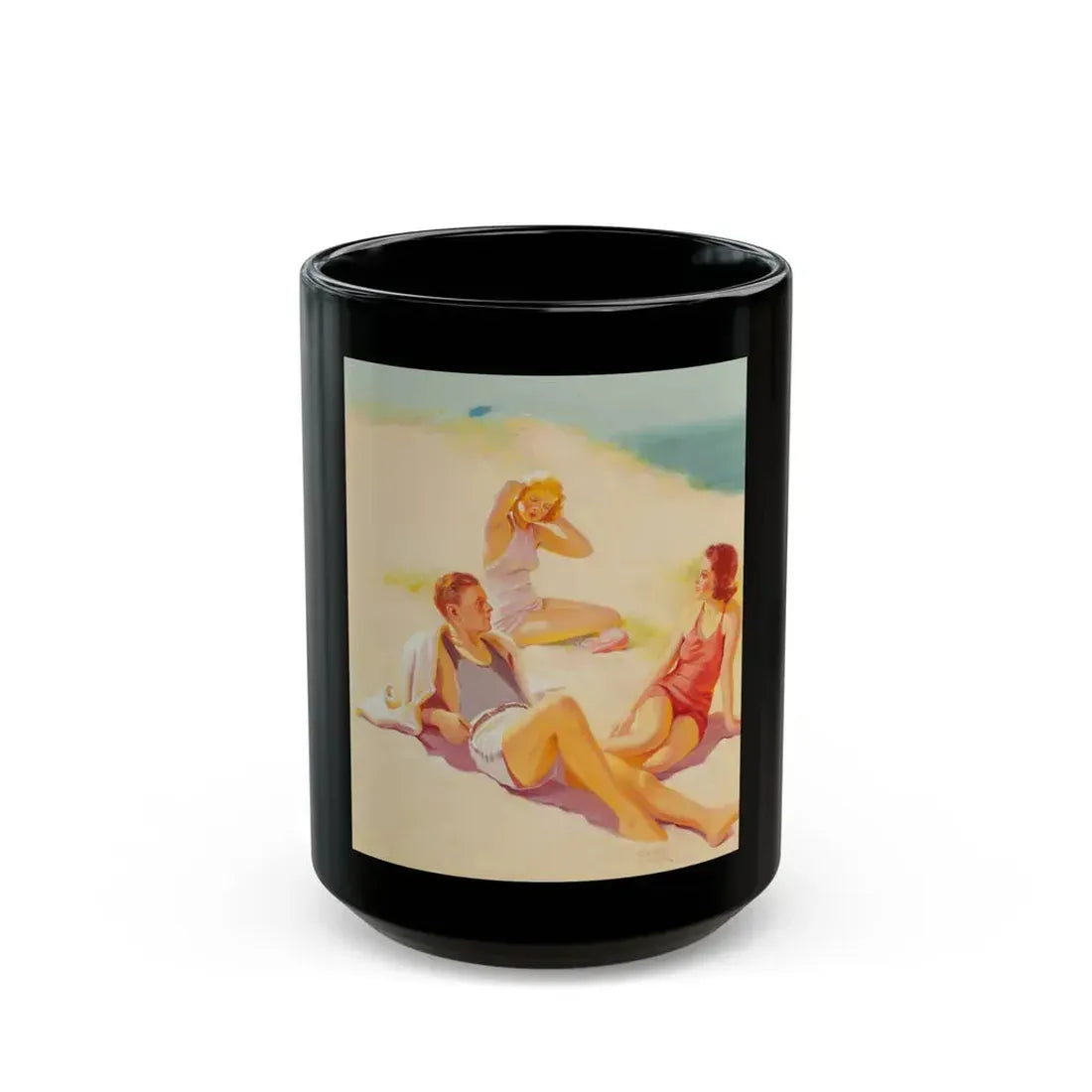 Day at the beach - Black Coffee Mug 15oz - Go Mug Yourself