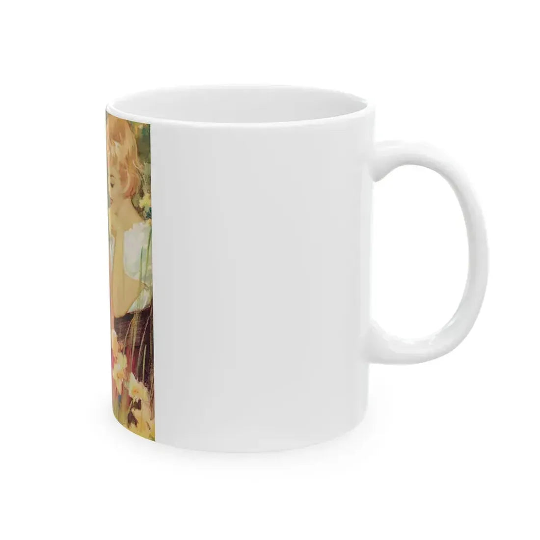 Day On The River by Harriett Pratt, Woman magazine, 1961 - White Coffee Mug - Go Mug Yourself