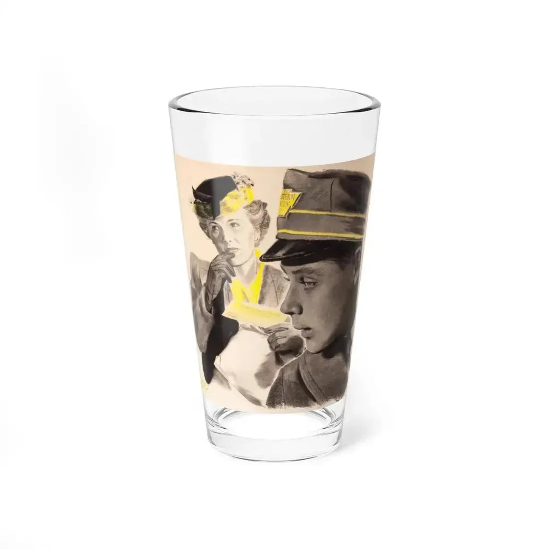 Day Shift, The Saturday Evening post story illustration - Pint Glass 16oz 16oz - Go Mug Yourself