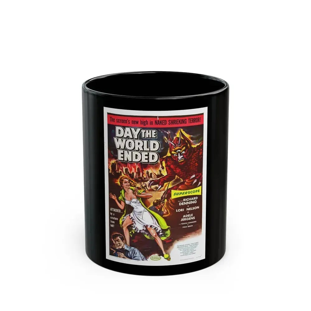 DAY THE WORLD ENDED 1955 Movie Poster - Black Coffee Mug 11oz - Go Mug Yourself