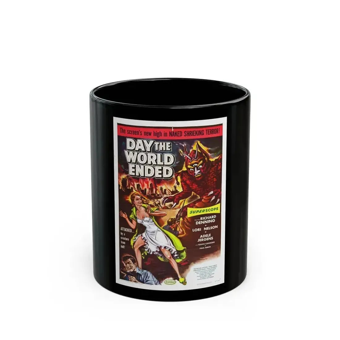 DAY THE WORLD ENDED 1955 Movie Poster - Black Coffee Mug 11oz - Go Mug Yourself
