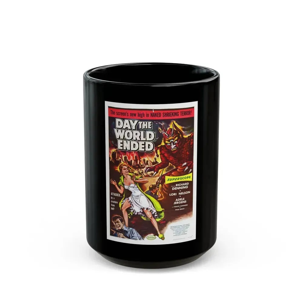 DAY THE WORLD ENDED 1955 Movie Poster - Black Coffee Mug 15oz - Go Mug Yourself