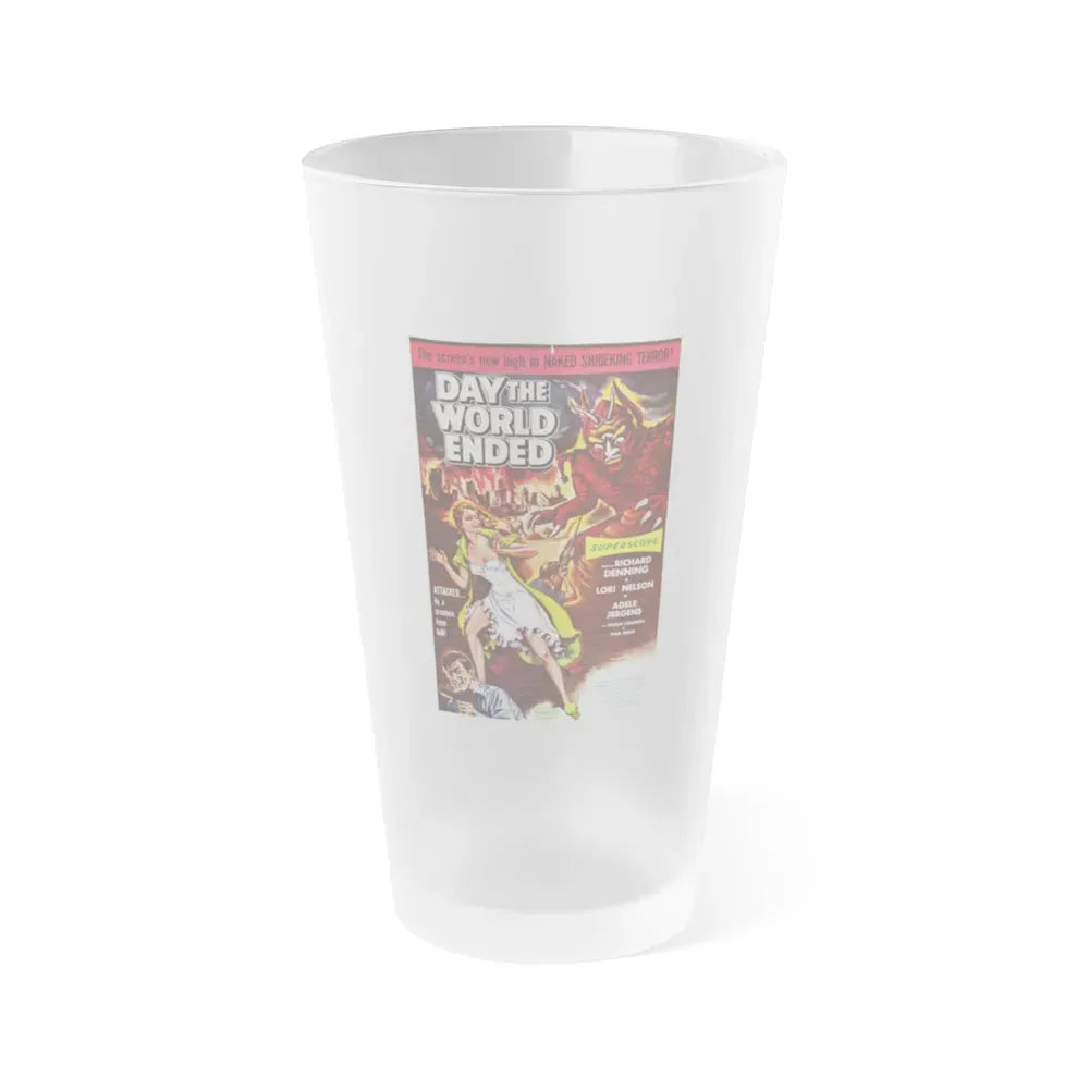DAY THE WORLD ENDED 1955 Movie Poster - Frosted Pint Glass 16oz Default Title - Go Mug Yourself