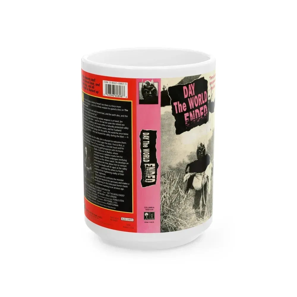 DAY THE WORLD ENDED (VHS COVER) - White Coffee Mug 15oz - Go Mug Yourself