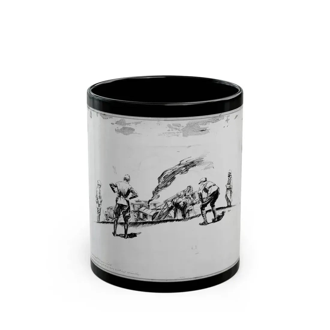 De Alton Valentine Illustration - Black Coffee Mug 11oz - Go Mug Yourself