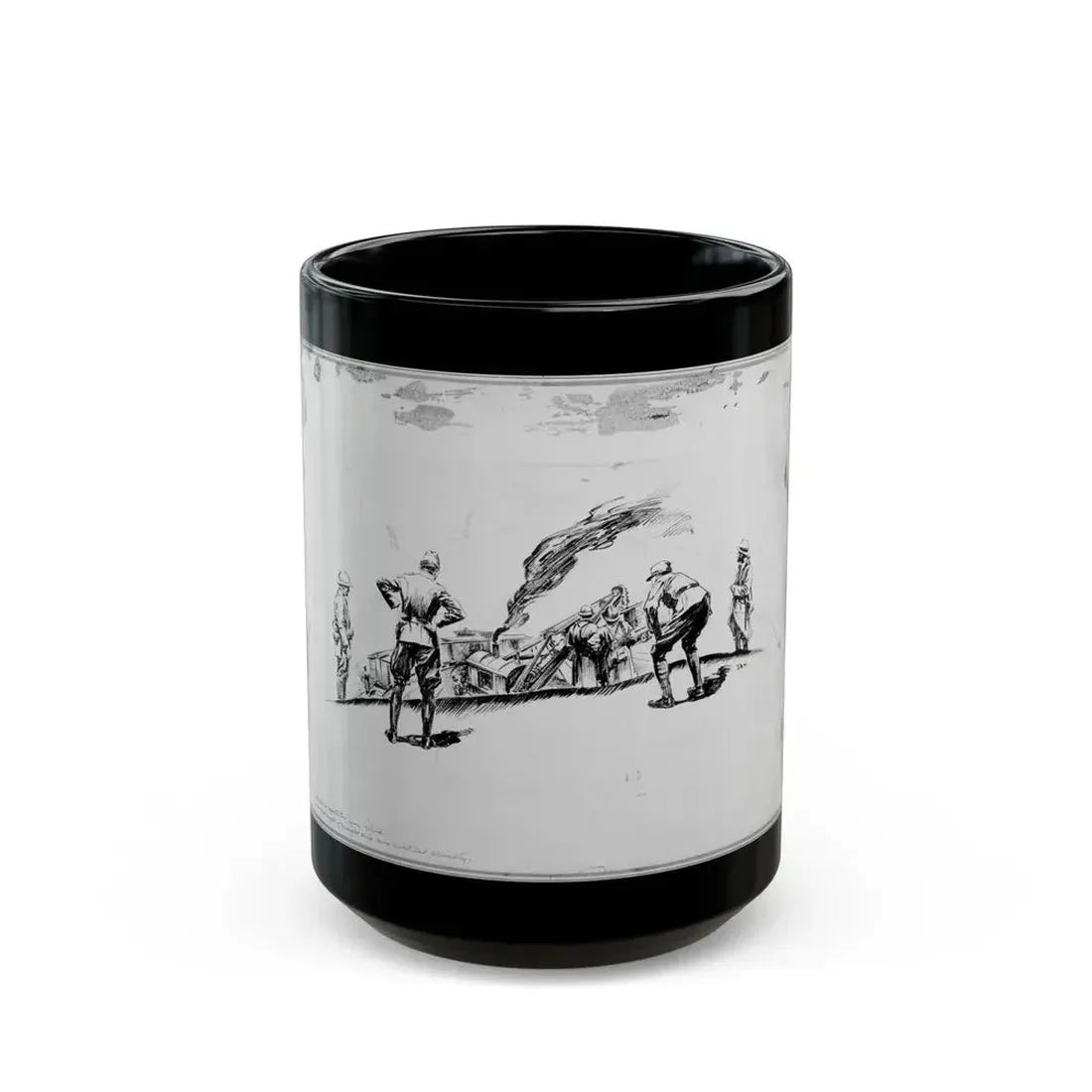 De Alton Valentine Illustration - Black Coffee Mug 15oz - Go Mug Yourself