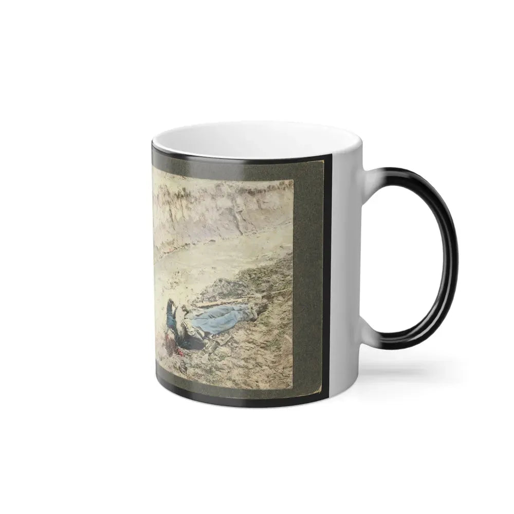 Dead Confederate Soldier in the Trenches of Fort Mahone, Petersburg, Virginia 001 (U.S. Civil War) Color Changing Coffee Mug 11oz - Go Mug Yourself