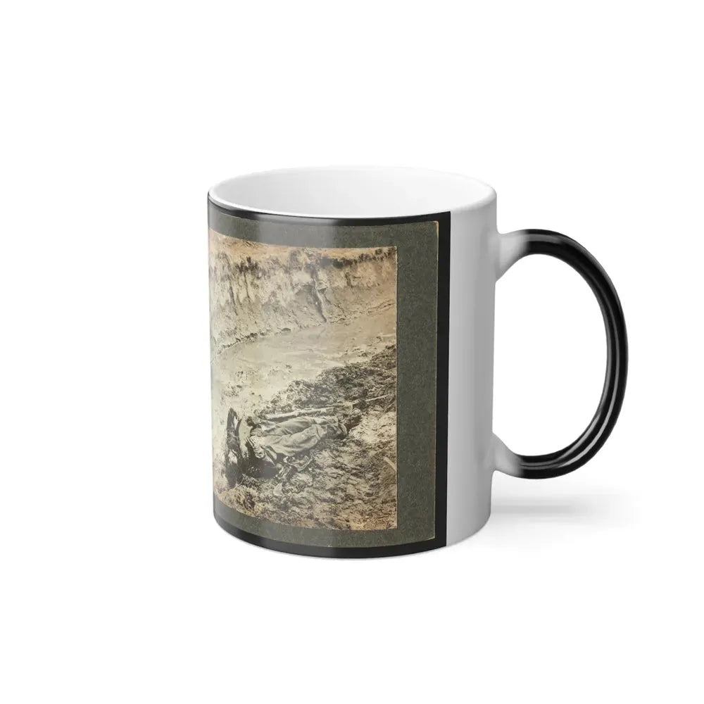 Dead Confederate Soldier in the Trenches of Fort Mahone, Petersburg, Virginia (U.S. Civil War) Color Changing Coffee Mug 11oz - Go Mug Yourself