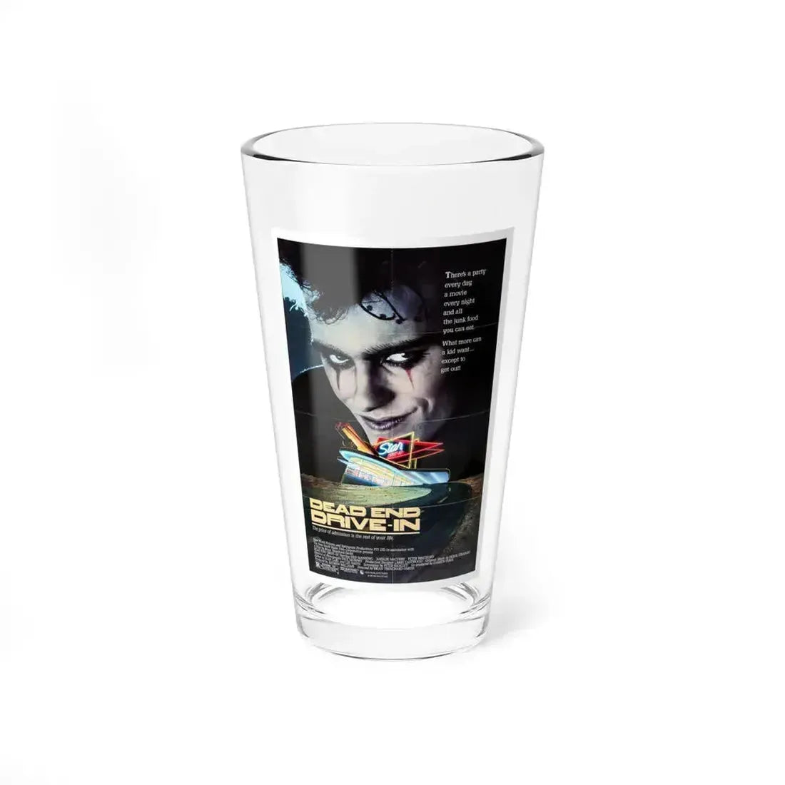 DEAD END DRIVE-IN 1986 Movie Poster - Pint Glass 16oz 16oz - Go Mug Yourself
