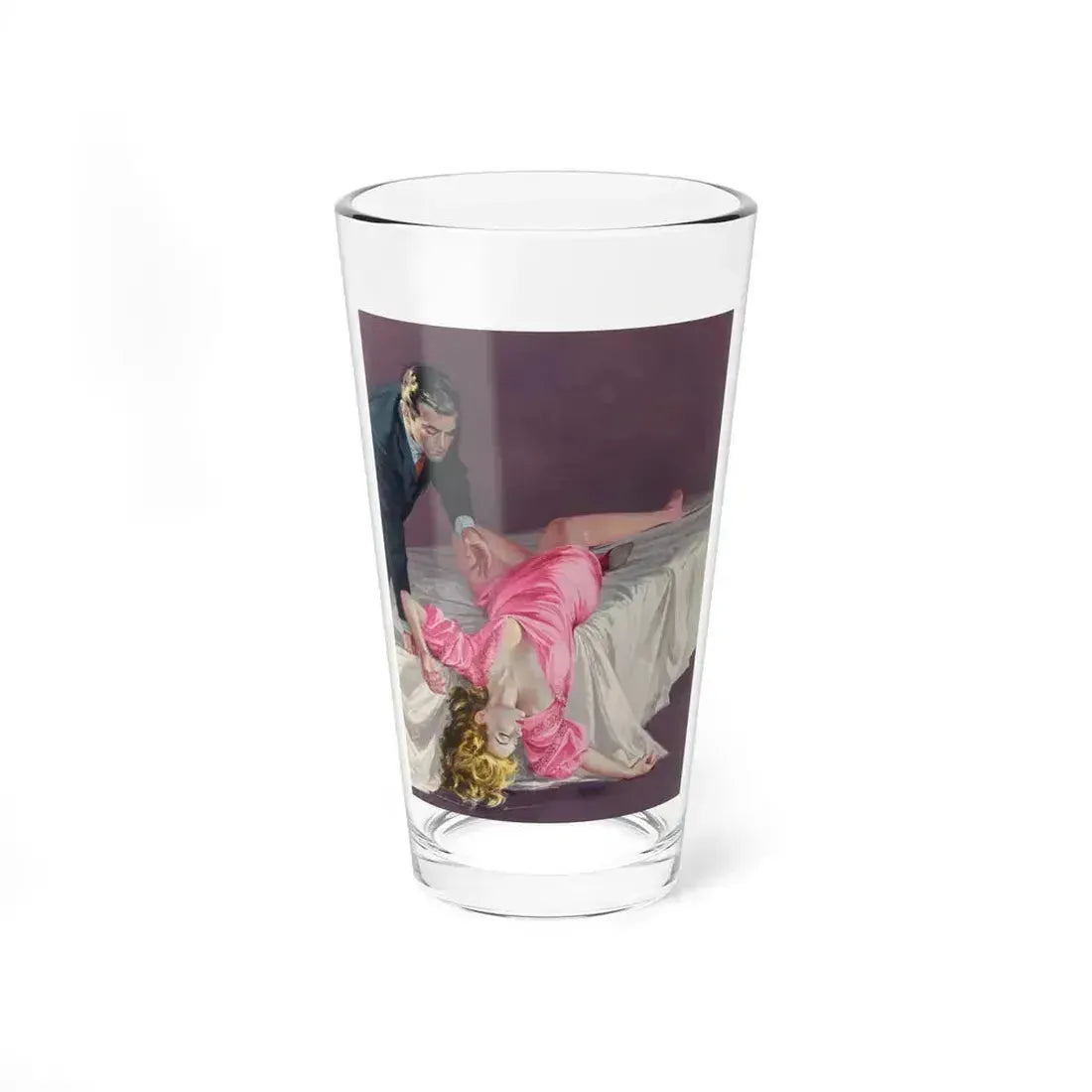 Dead in Bed, Pyramid paperback cover, 1959 - Pint Glass 16oz 16oz - Go Mug Yourself