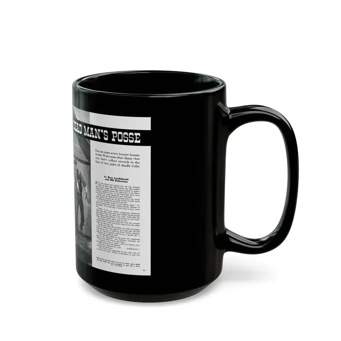 Dead Man's Posse, Men magazine, August 1958 - Black Coffee Mug - Go Mug Yourself