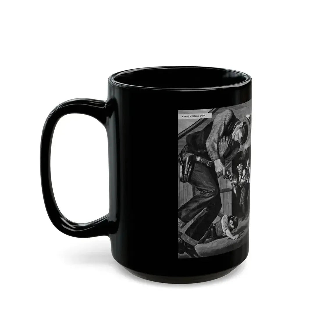 Dead Man's Posse, Men magazine, August 1958 - Black Coffee Mug - Go Mug Yourself