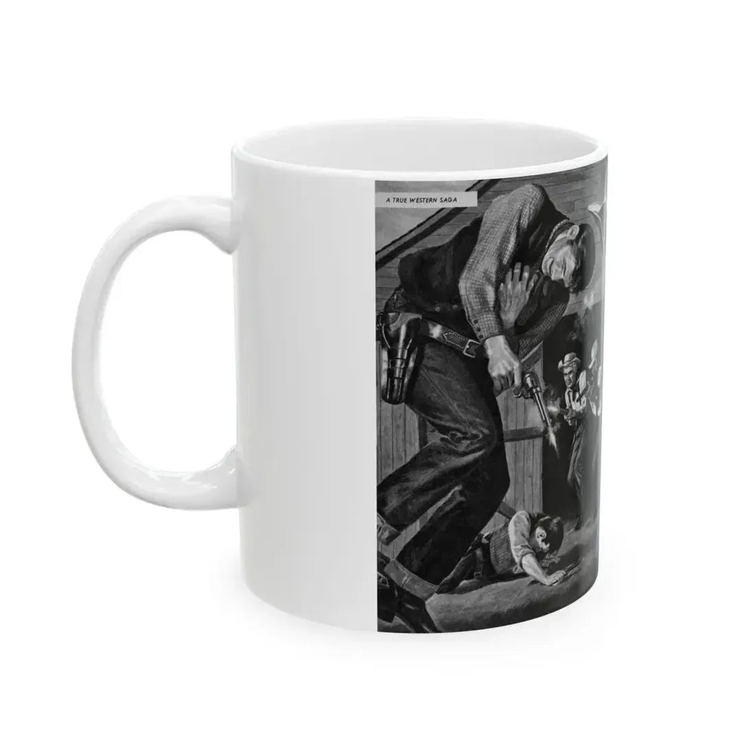 Dead Man's Posse, Men magazine, August 1958 - White Coffee Mug - Go Mug Yourself