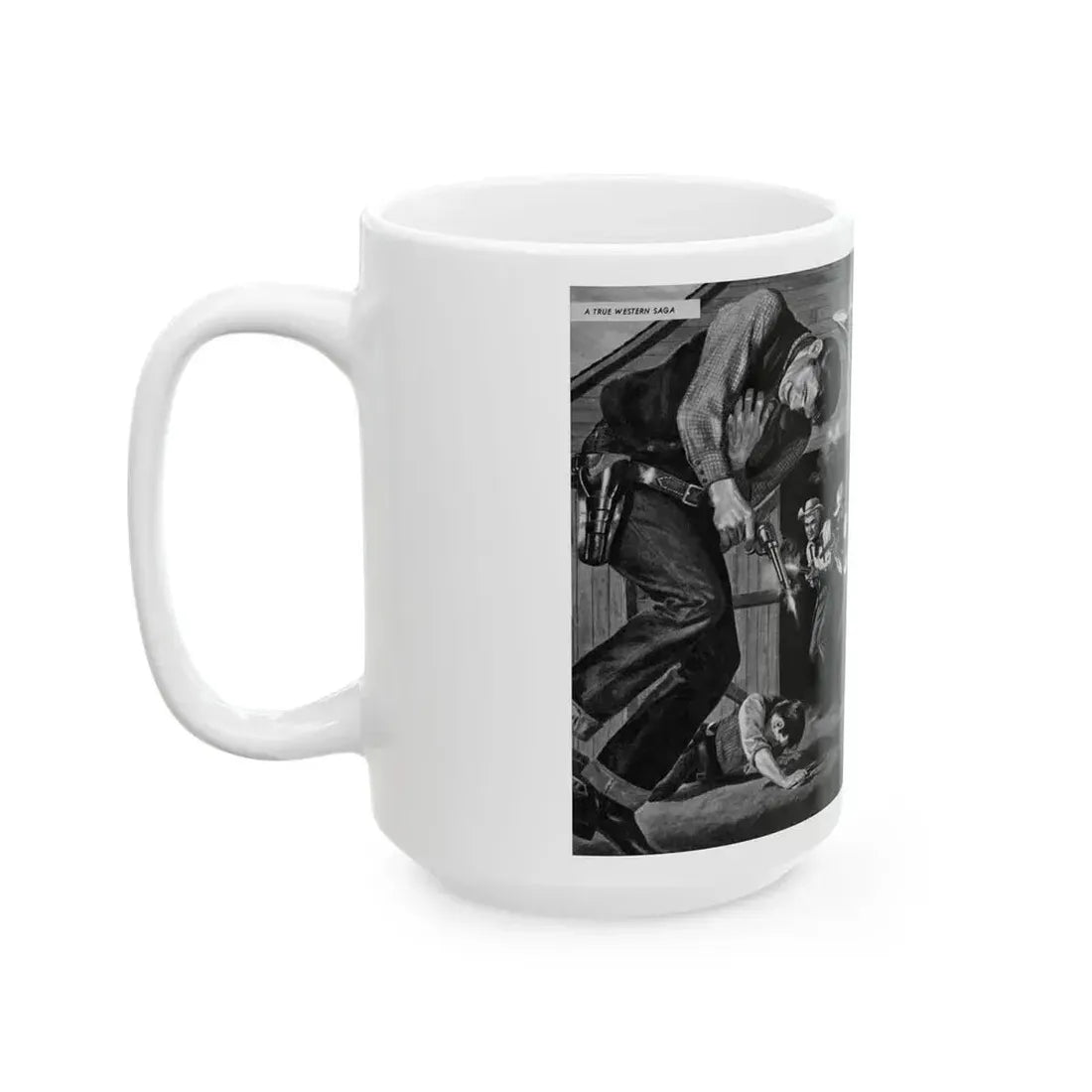 Dead Man's Posse, Men magazine, August 1958 - White Coffee Mug - Go Mug Yourself