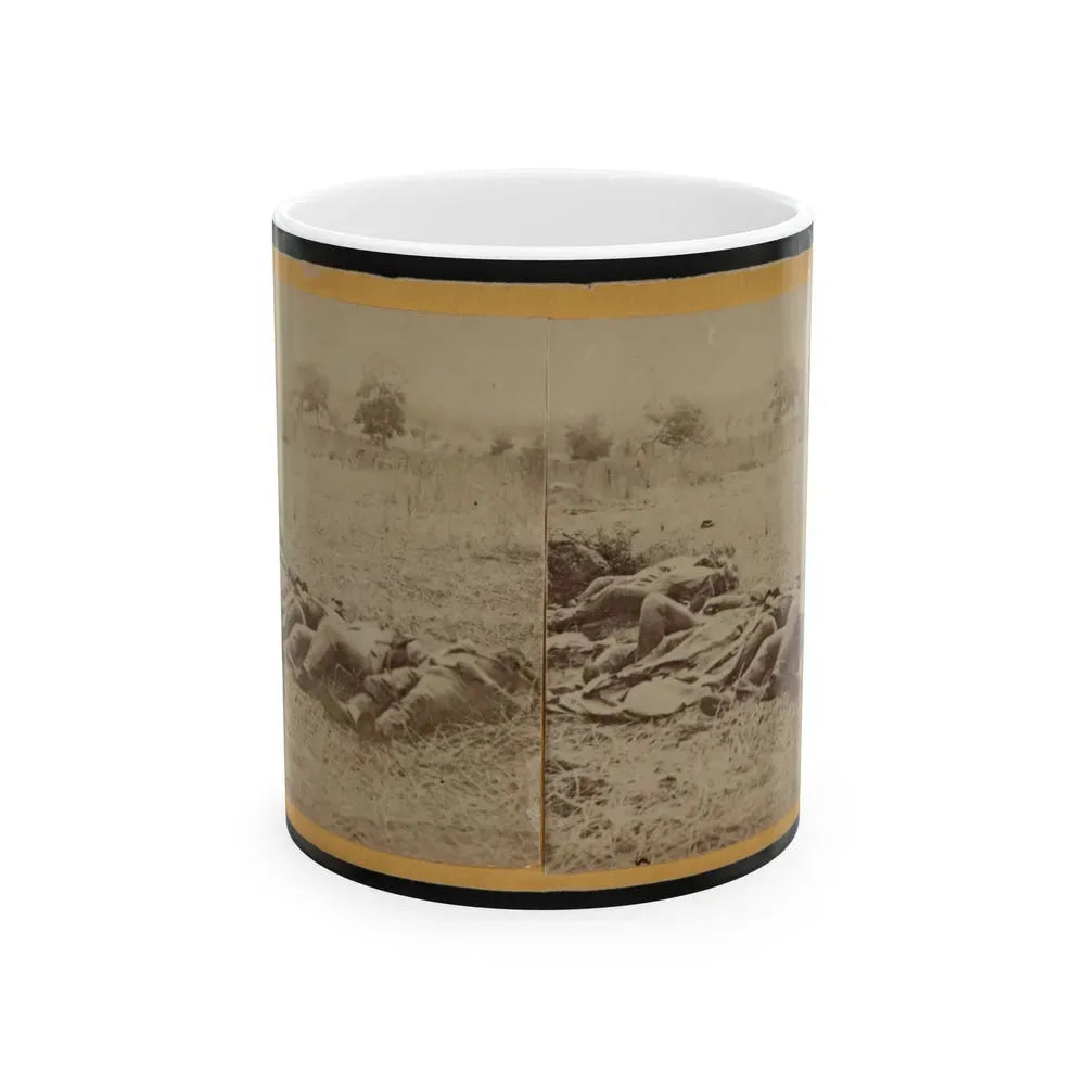 Dead Soldiers Lying Side By Side In A Field (U.S. Civil War) White Coffee Mug 11oz - Go Mug Yourself