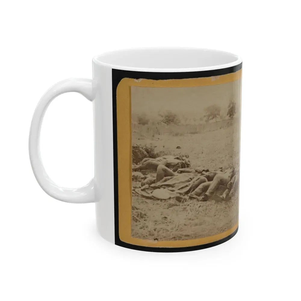 Dead Soldiers Lying Side By Side In A Field (U.S. Civil War) White Coffee Mug - Go Mug Yourself