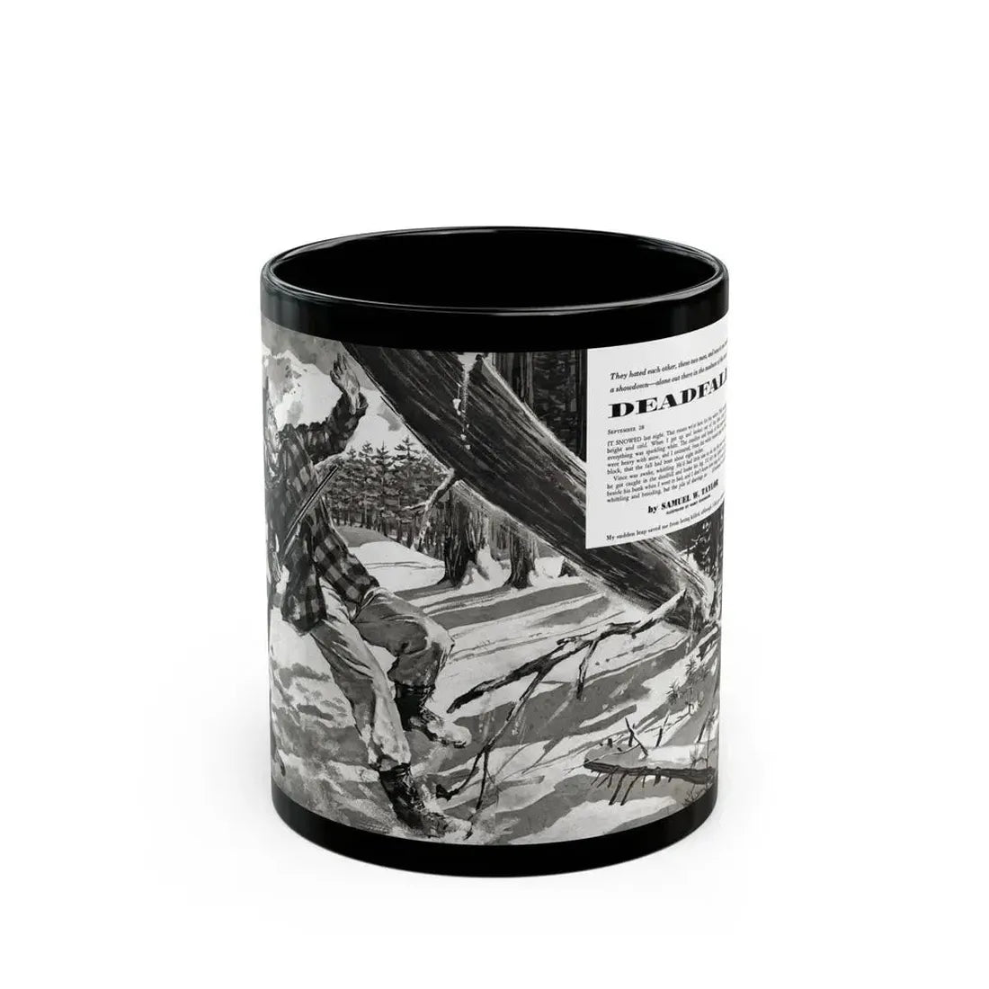 Deadfall, Adventure magazine, March 1958 - Black Coffee Mug 11oz - Go Mug Yourself