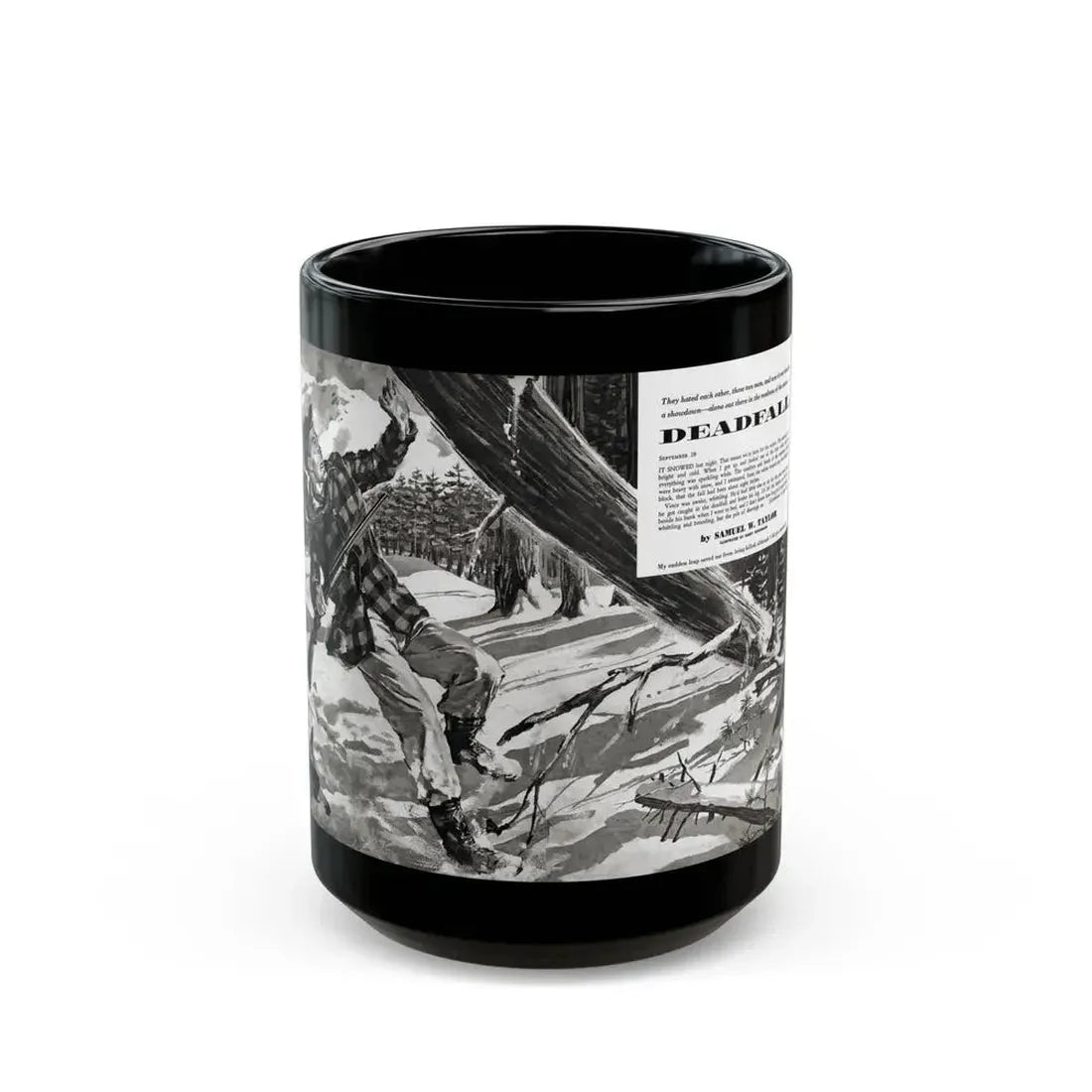 Deadfall, Adventure magazine, March 1958 - Black Coffee Mug 15oz - Go Mug Yourself