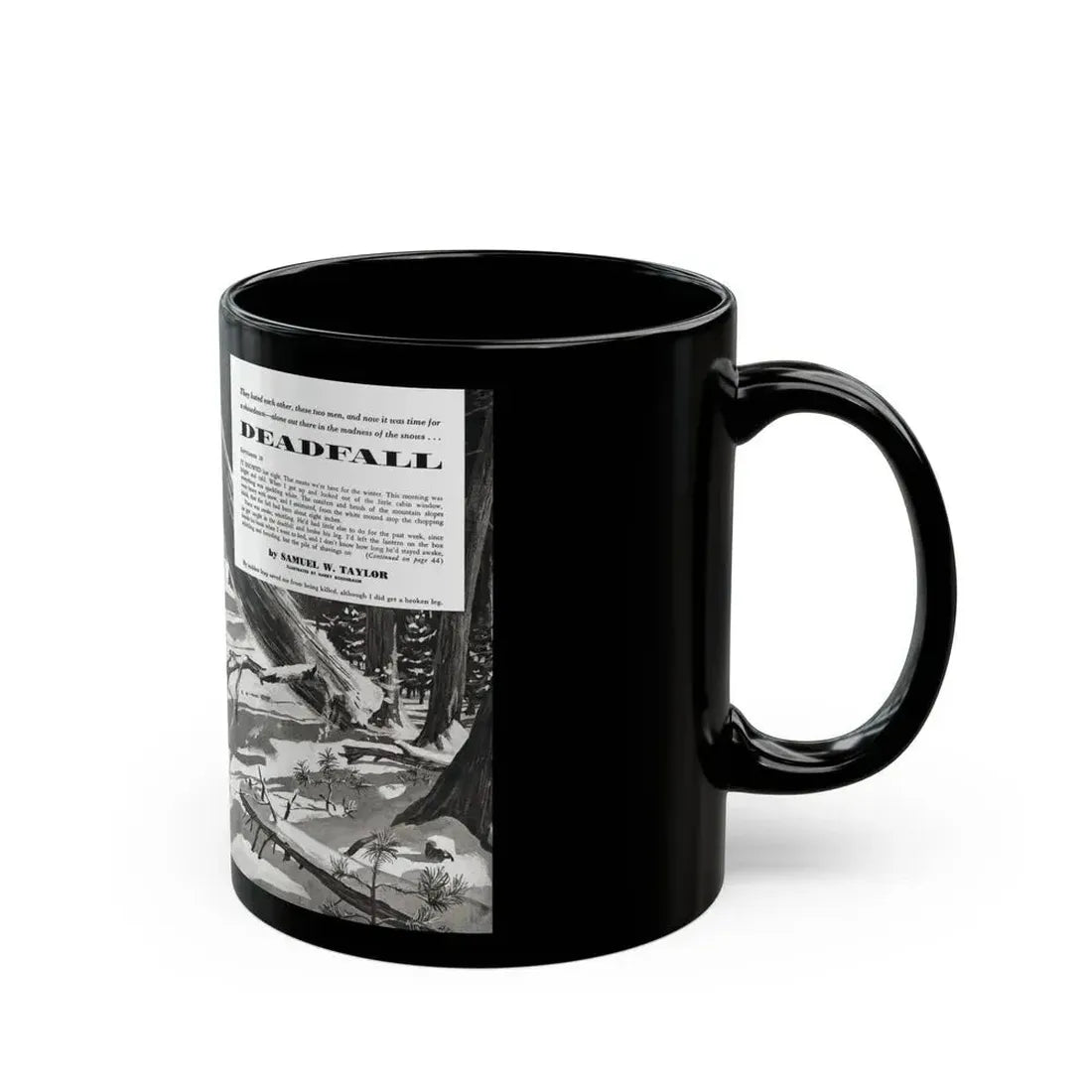 Deadfall, Adventure magazine, March 1958 - Black Coffee Mug - Go Mug Yourself