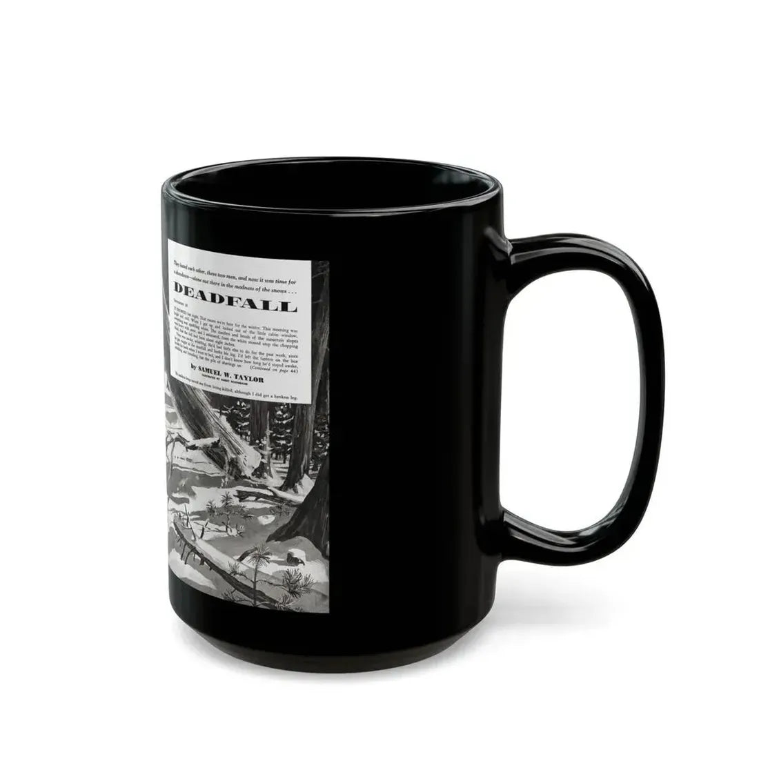 Deadfall, Adventure magazine, March 1958 - Black Coffee Mug - Go Mug Yourself