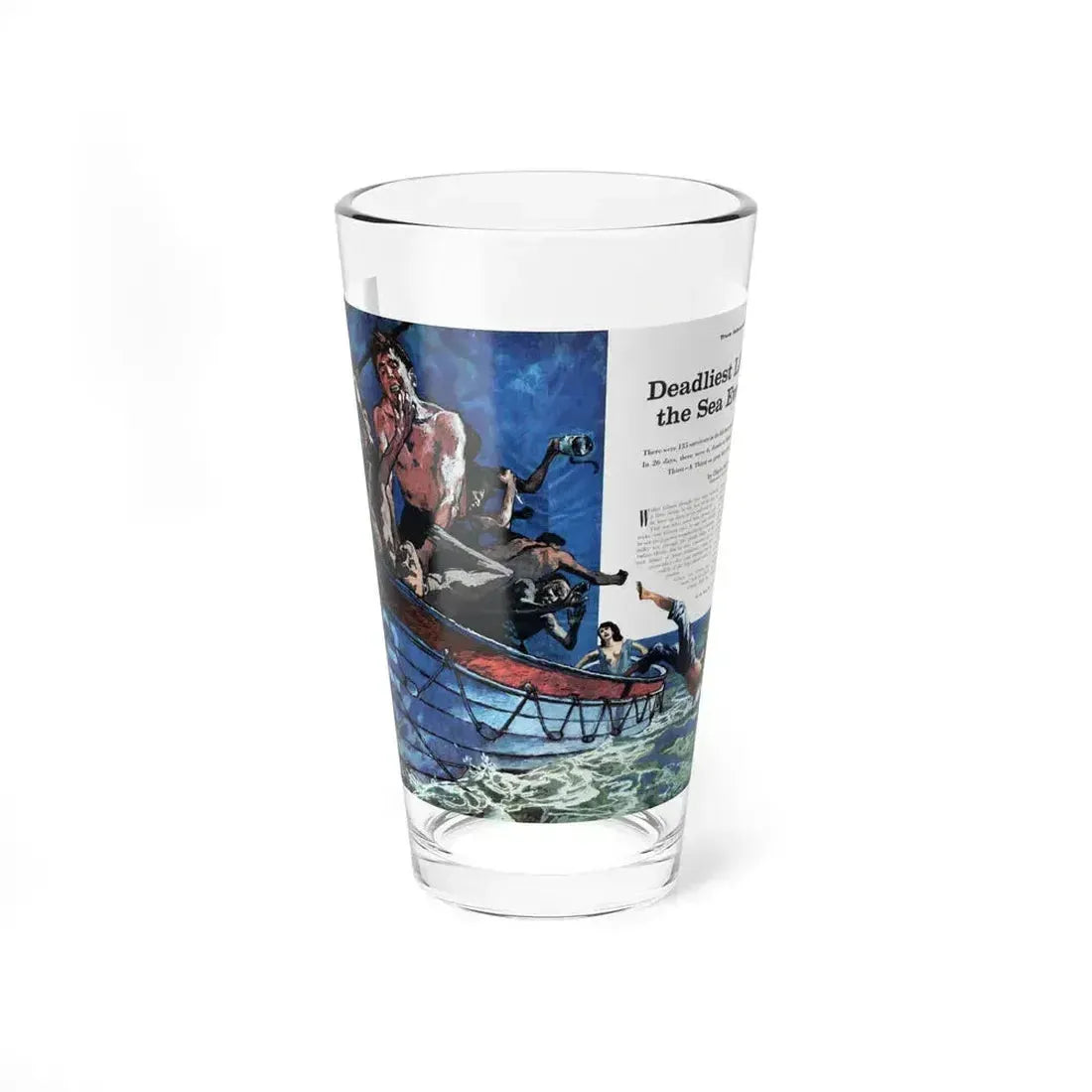 Deadliest Life Boat the Sea Ever Saw, Cavalier, February 1960 - Pint Glass 16oz 16oz - Go Mug Yourself