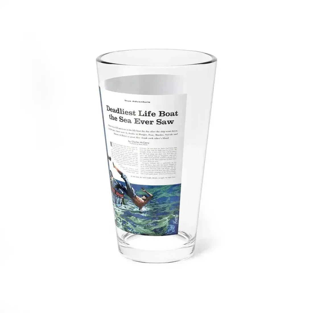 Deadliest Life Boat the Sea Ever Saw, Cavalier, February 1960 - Pint Glass 16oz - Go Mug Yourself