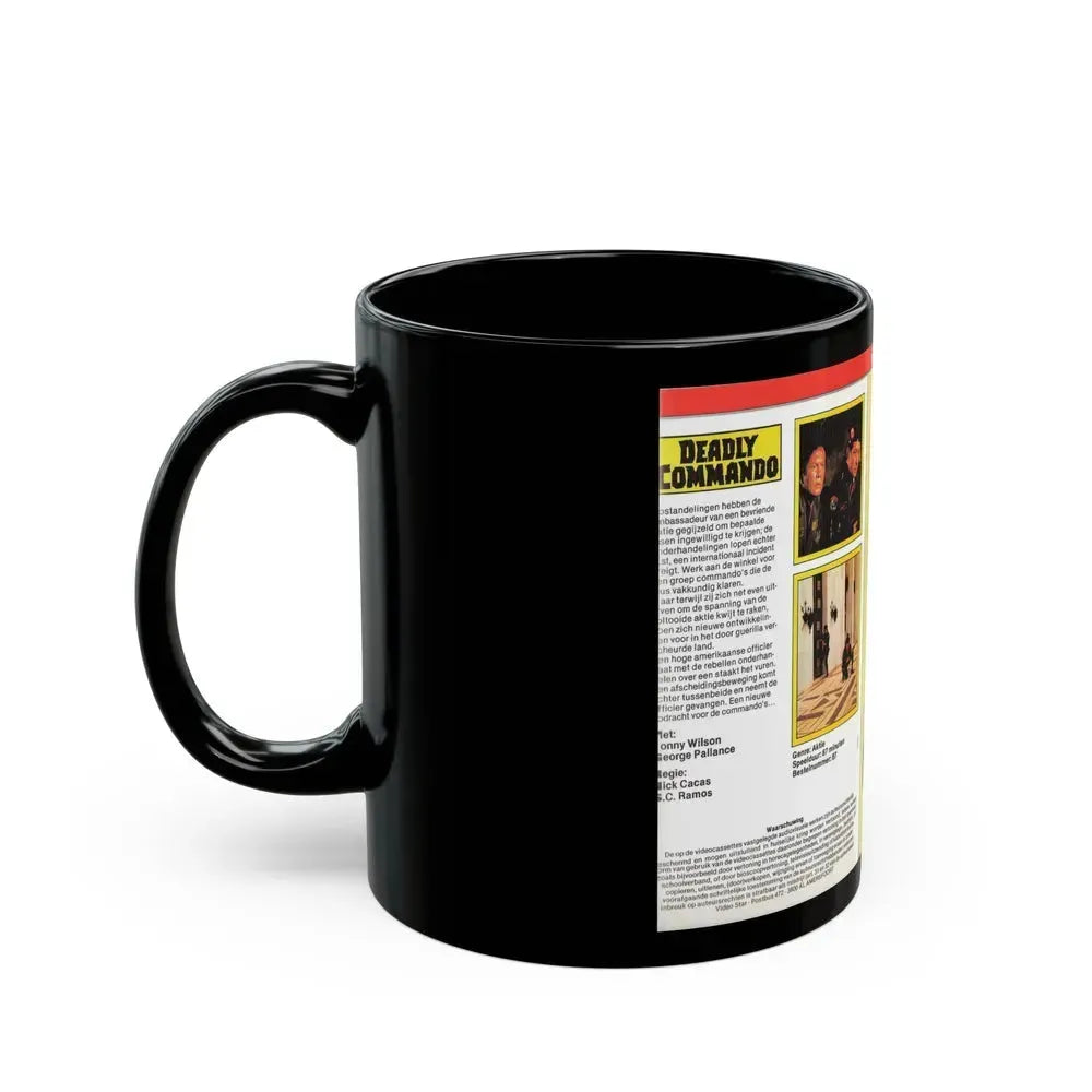 DEADLY COMMANDO (VHS COVER) - Black Coffee Mug - Go Mug Yourself