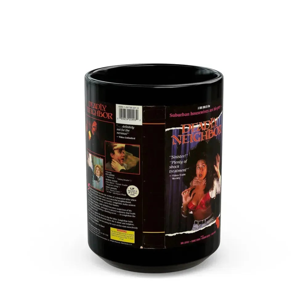 DEADLY NEIGHBOR (VHS COVER) - Black Coffee Mug 15oz - Go Mug Yourself