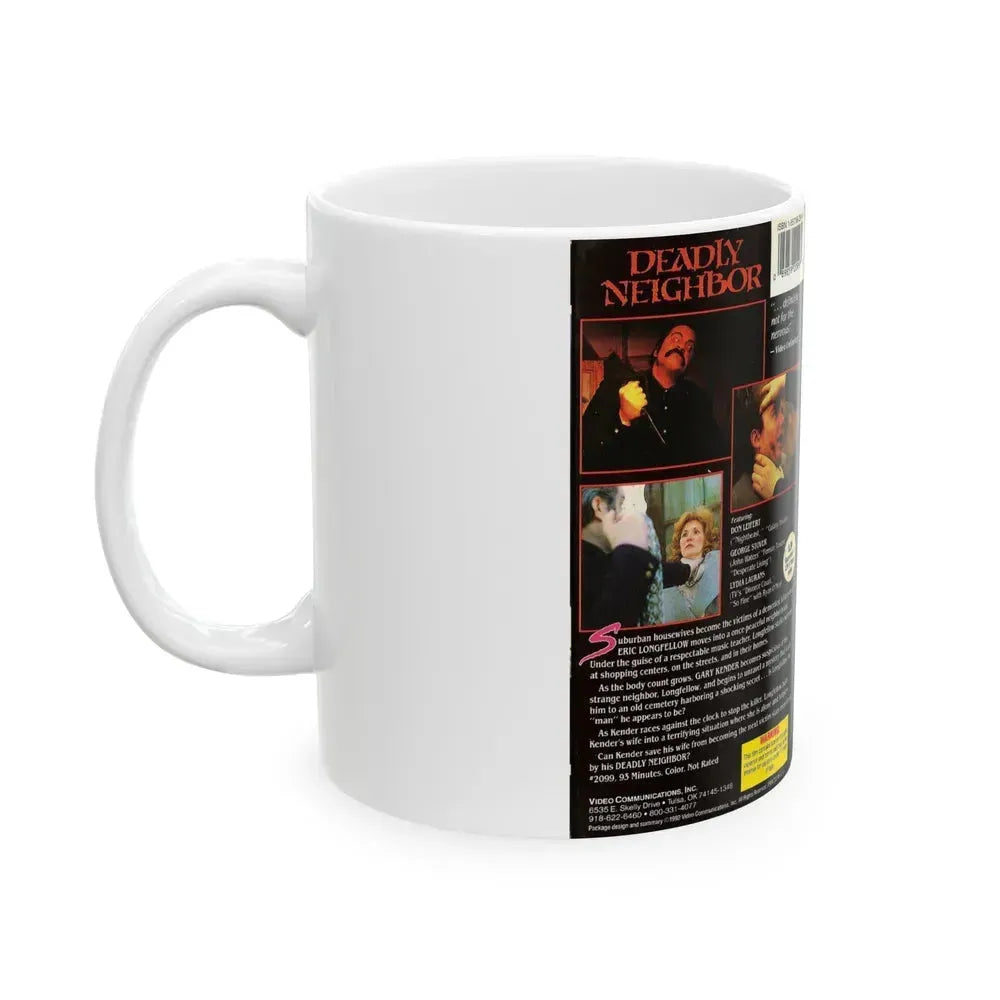 DEADLY NEIGHBOR (VHS COVER) - White Coffee Mug - Go Mug Yourself