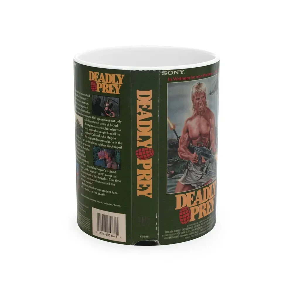 DEADLY PREY (VHS COVER) - White Coffee Mug 11oz - Go Mug Yourself
