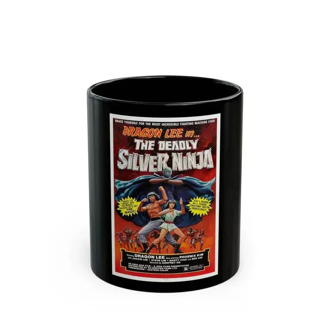 DEADLY SILVER NINJA 1978 Movie Poster - Black Coffee Mug 11oz - Go Mug Yourself