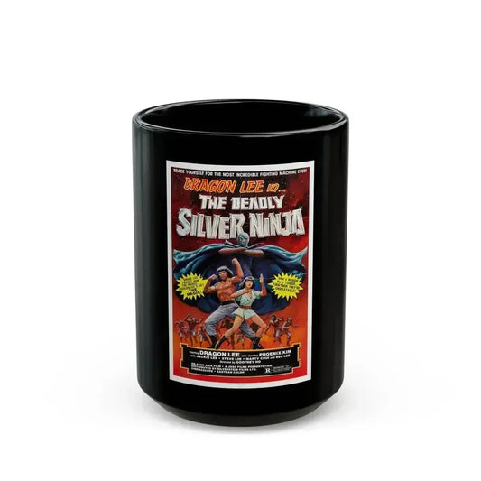 DEADLY SILVER NINJA 1978 Movie Poster - Black Coffee Mug 15oz - Go Mug Yourself
