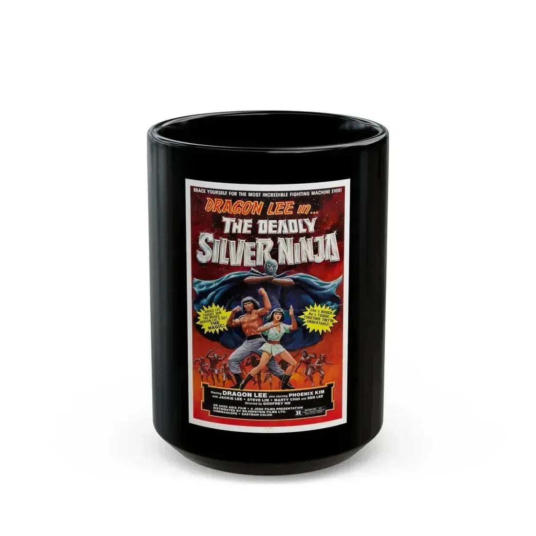 DEADLY SILVER NINJA 1978 Movie Poster - Black Coffee Mug 15oz - Go Mug Yourself