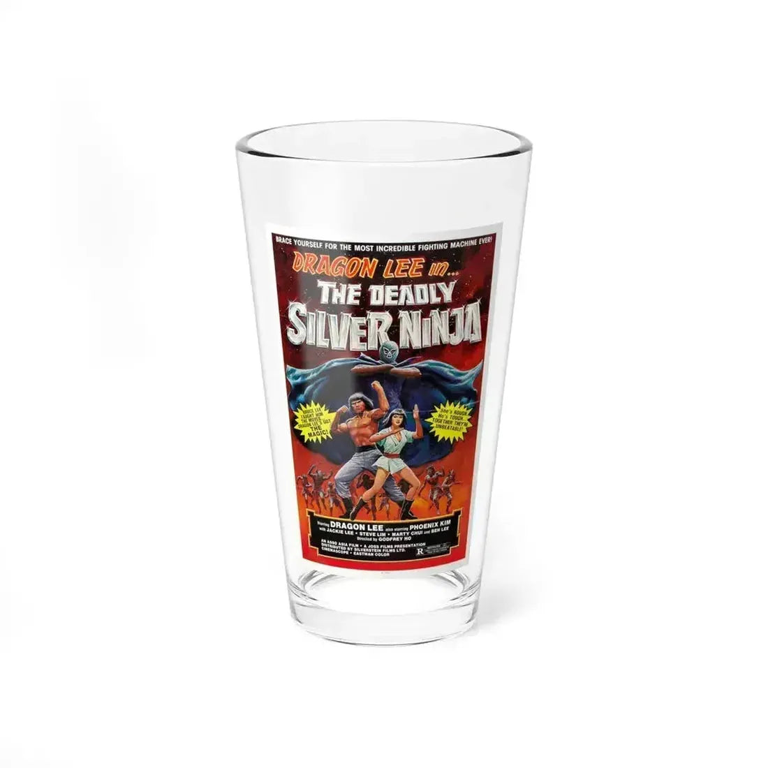 DEADLY SILVER NINJA 1978 Movie Poster - Pint Glass 16oz 16oz - Go Mug Yourself